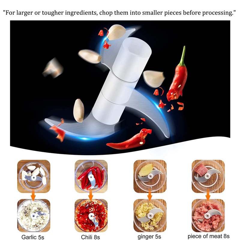 Electric Food Chopper Garlic Crusher Meat Grinder Mini Garlic Press Vegetable Chopper Masher Machine USB Kitchen Gadgets 100ml