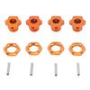4PCS 17mm Hex Wheel Hub Adapter Aluminum Alloy Orange Hex Drive Hub Adapter for ZD Racing 9116