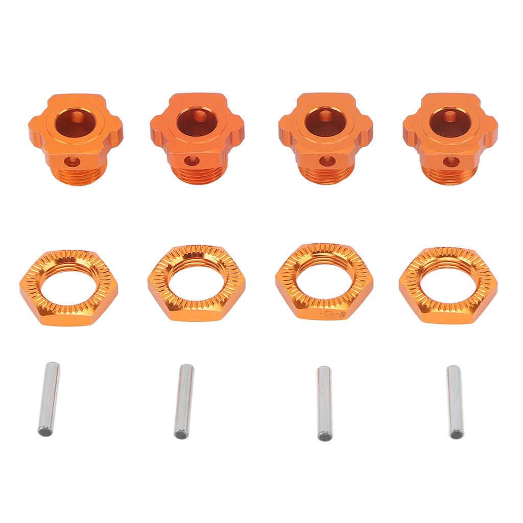 4PCS 17mm Hex Wheel Hub Adapter Aluminum Alloy Orange Hex Drive Hub Adapter for ZD Racing 9116
