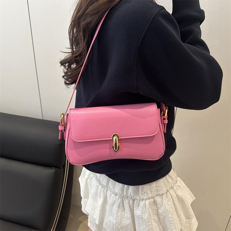Solid Color Pu Women Underarm Shoulder Bag Casual Fashion Daily Commute Shopping Bag