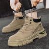 Men's Autumn Outdoor Hiking Boots Men's High-Top British Mid-Top Martin Boots Platform Wear-resistant Tooling Shoes
