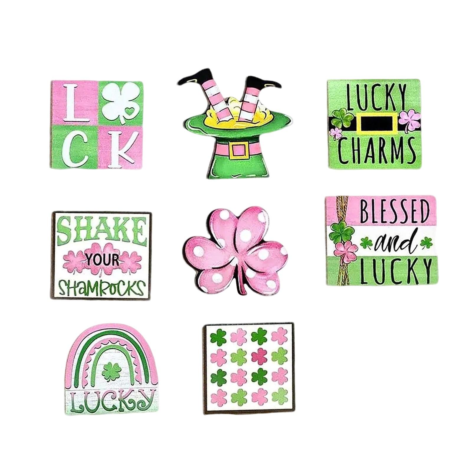 

улица. Набор для украшения подносов на День Святого Патрика, деревянный декор в стиле зеленого клевера для праздничных торжеств