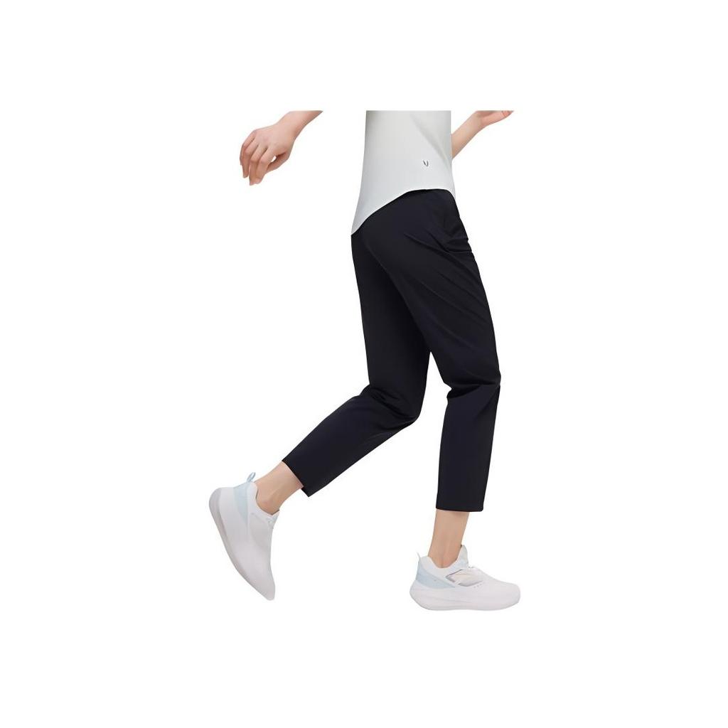 Anta Training Series Solid Color High Waist Straight Leg Thin Nine Point Casual Pants Women Pants Black 162427309-3