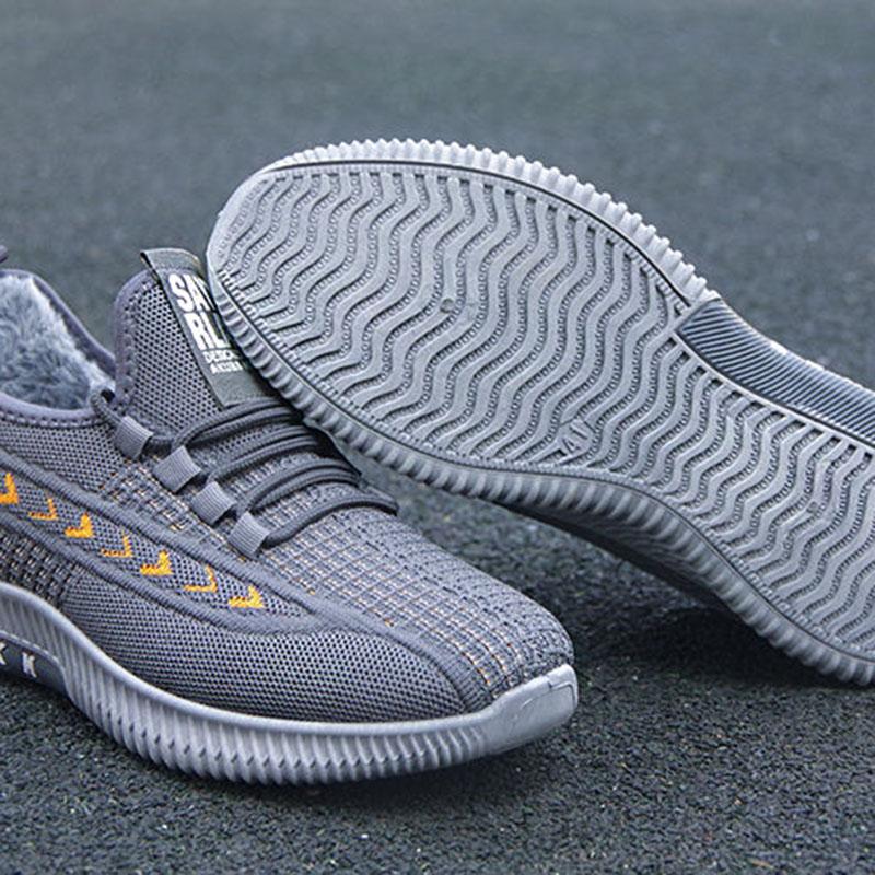 Baumwollschuhe Herren Plüsch Verdickt Warm Herren Rutschfest Weiche Sohlen Leicht Herbst und Winter Sportliche Freizeitschuhe Winter