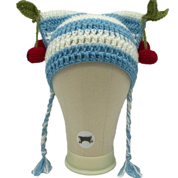 Purely Handmade Ruffled Hat, Adult Lace Beanie, Fashionable and Versatile Ruffled Hat