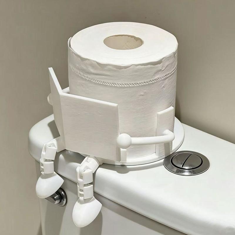 Soporte de Papel Higiénico Creativo de Pie - Divertido Diseño de Postura Sentada, Articulación Desmontable Adorno Artístico Práctico, Decoración de Baño para el Hogar