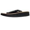 Edoten Geta Made in Genuine Hemp Zori Black Sponge Japanese Patterned Wave Size L Sandals, Japan, Outerwear, Japanese-Style Sandals, Sole,
