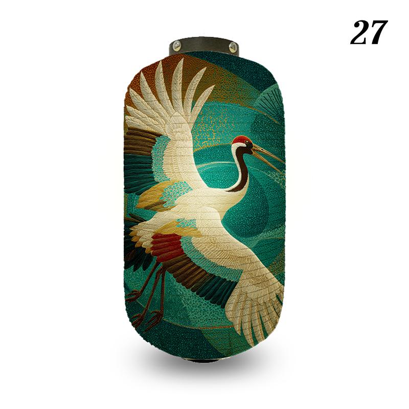 Japanese Style Lantern Ukiyo-e Style Flying-crane Printed Outdoor Bar Bistro Lantern Sushi Restaurant Hanging Lantern Decoration