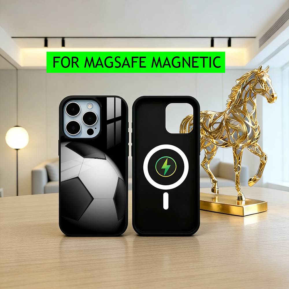 F-Football S-Soccer stitch texture Phone Case For iPhone17,16,15,14,13,12,11 Plus,Pro Magnetic For Magsafe Wireless Charging
