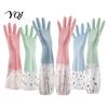 Rubber Dishwashing Gloves with Fleece Lining Long Sleeves Gloves, Thick Non-Slip Silicone Cleaning Wear Resistant Dish Velvet Reusable Waterproof