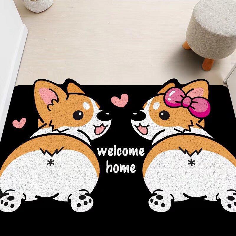 Cartoon Style Adorable Entry Door Mat Pvc Wire Ring Entrance Door Area Door Pad Can Be Cut and Scraped Dirt Mat Durable