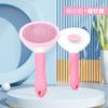 Automatic Hair Release Pet Grooming Brush Blue Two-Tone Ergonomic Handle Anti-Scratch Steel Pin Brush for Long Short Haired Pets