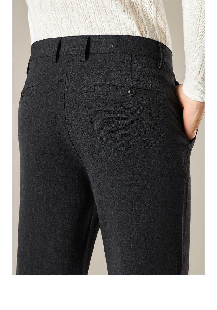 [3D Pants Design] Easy To Take Care of Solid Color Casual Men's Mid Waist Straight Leg Elastic Comfortable Trousers Men