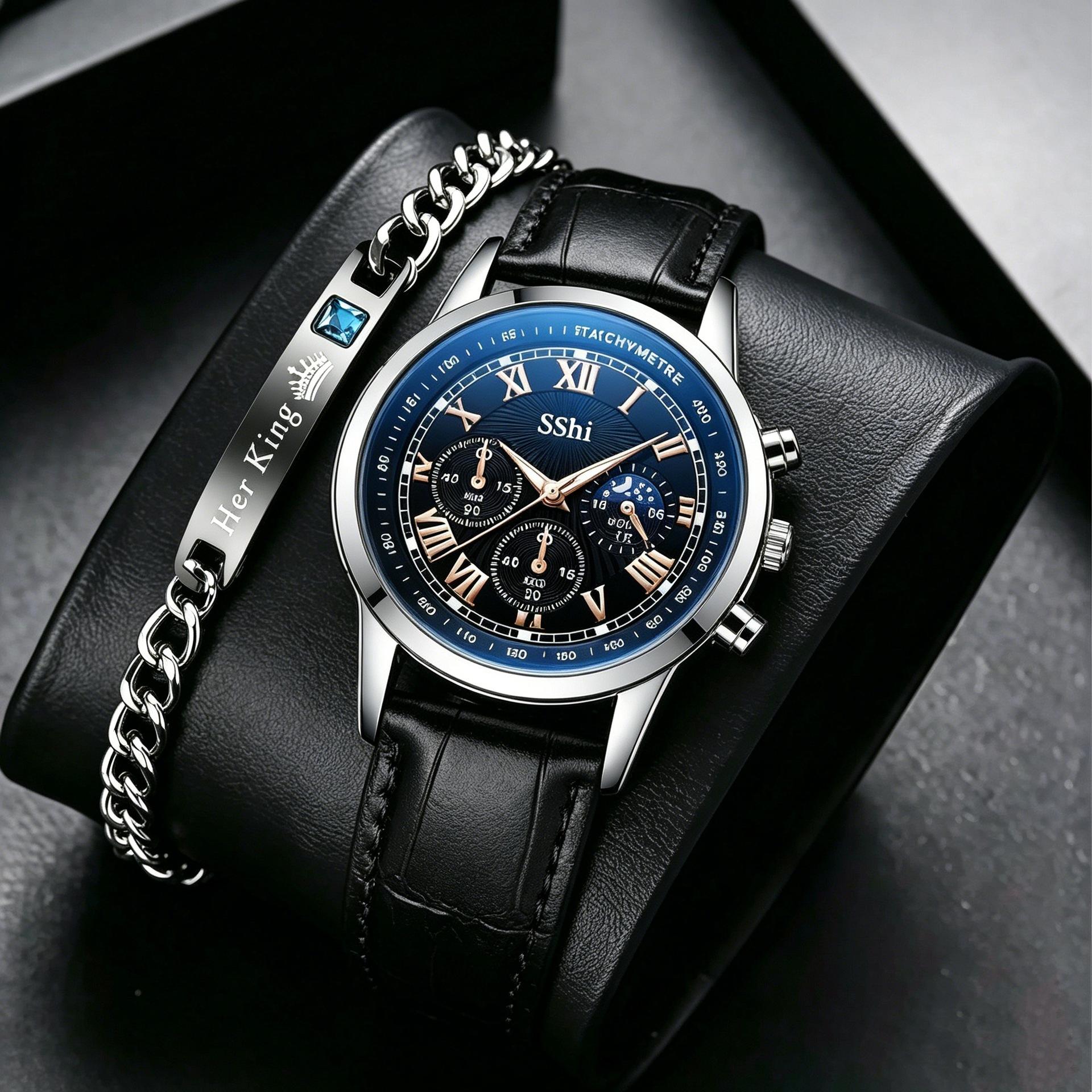 Men S Business Watch Watch Quartz Sports Watch Casual Belt Men S Watch With Bracelet