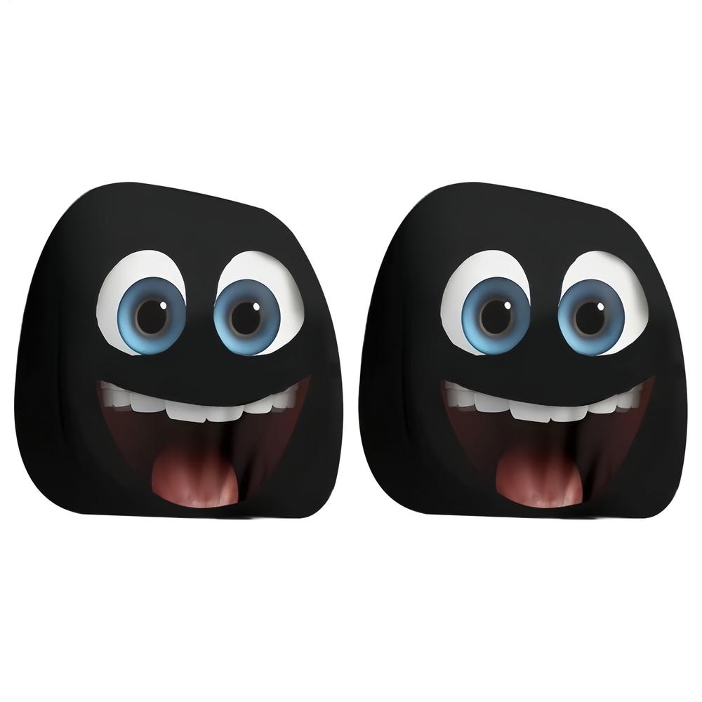 Funny Big Eyes Headrest Covers 2PCS Halloween Auto Accessories Gift For Car Party Decoration, Driver Passenger for Women Men