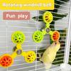 Parrot Rotating Windmill Bell Ball Hanging Chew Toy Entertaining Boredom Relief for Budgies Cockatiels Lovebirds