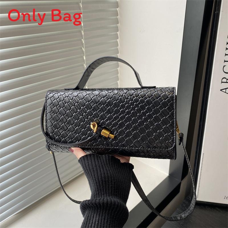 Minimalist Woven Texture Handheld Shoulder Bag For Daily Use