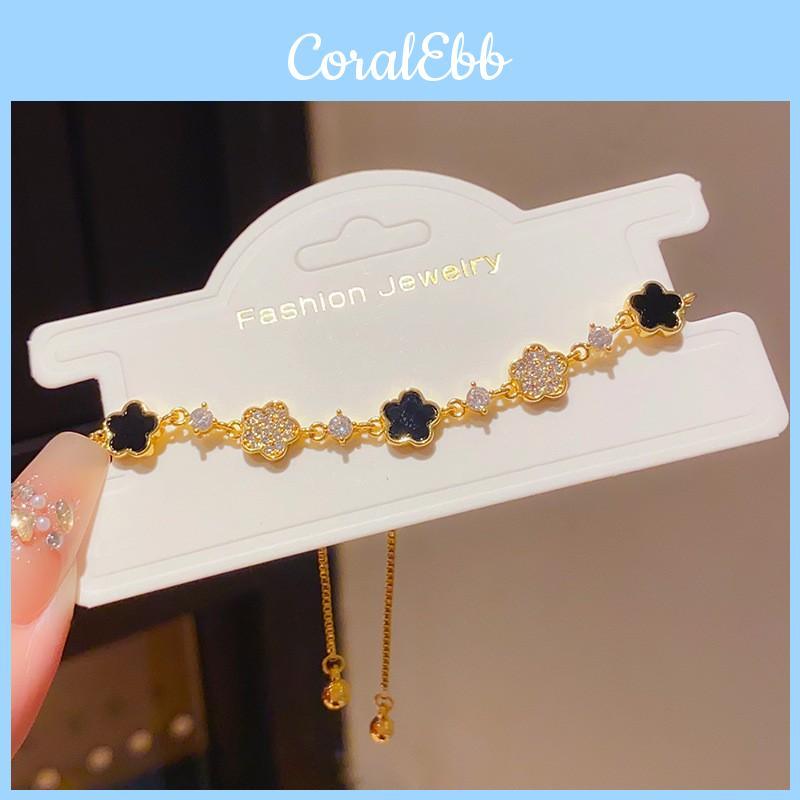Flower Jewelry Bracelet With Cubic Zirconia For Women Summer Gift Idea