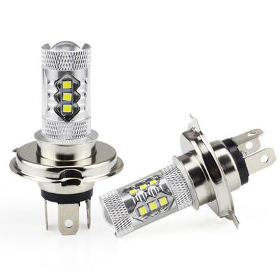 2Pcs H4 Super Bright 80W LED Headlight Fog DRL Bulbs High/Low Beam 6000K White Lamps For Car 12V H4 Fog Lights