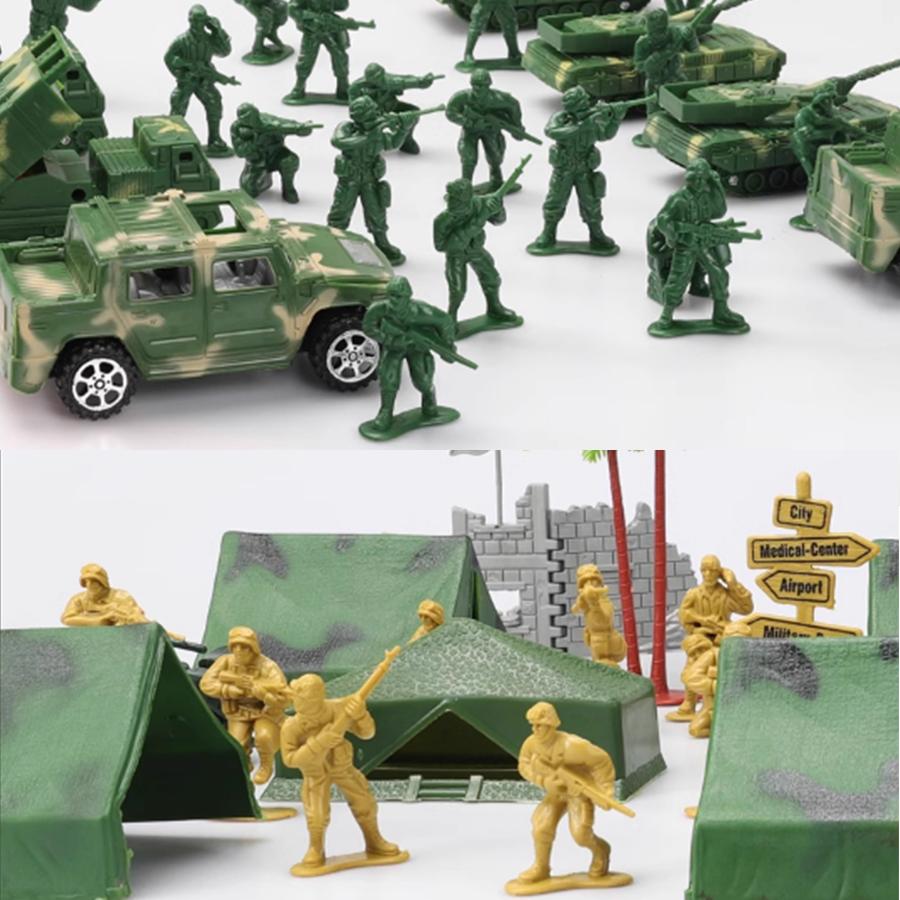 30/48pcs Soldier Action Figures Yellow Blue Green for Collectible Model Scenes Military Themed Party Decor Desktop Ornament JXB