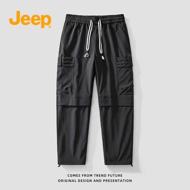 Jeep Men s Summer Loose Fit Multi-Pocket Cargo Pants M