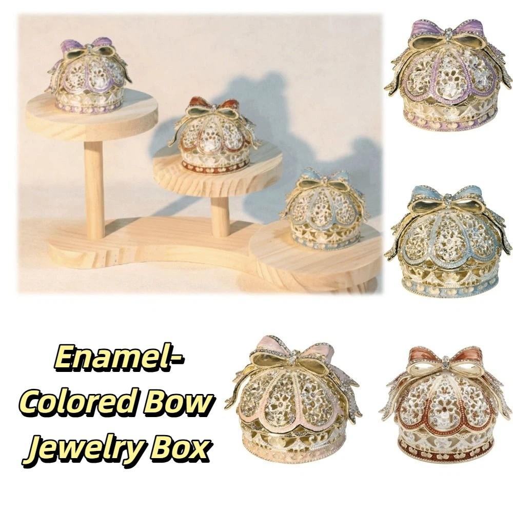 Light Luxury Enamel Color Crown Mini Size Ring Holder Creative Gift Box  Room Decorations