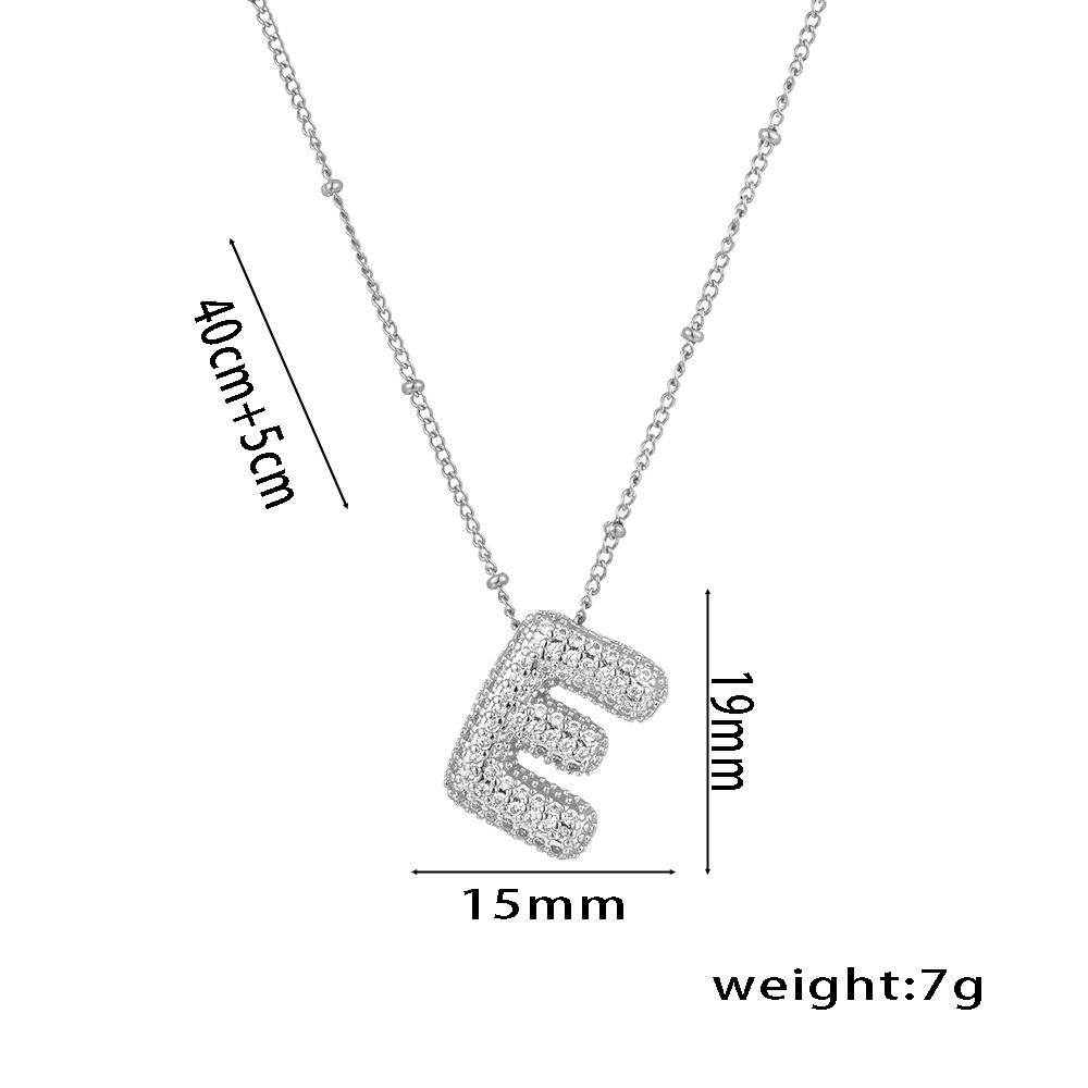 Fashion 26 Bubble Letter Initial Pendant18k Gold Plated Micropaved Full Zirconia Stone Chain Couple Necklace Women Jewelry