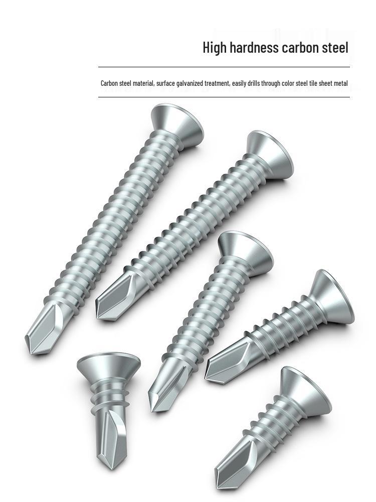 M4.2 Phillips Countersunk Self-Drilling Flat Head Galvanized Steel Screw for Metal and Tile