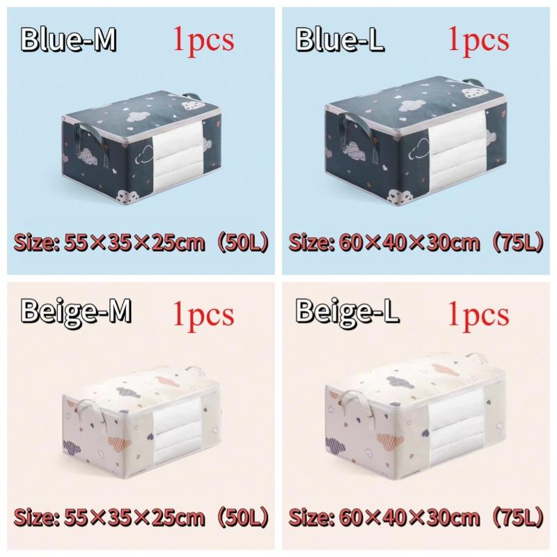 Large Capacity Non-Woven Fabric Moving Storage Bag with Handles Cloud Cotton Quilt Organizer Horizontal Style for Home Use