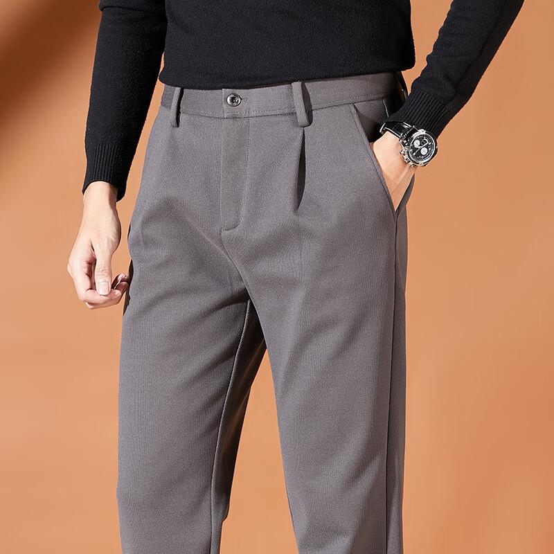

Men s Autumn/Winter Wool Blend Straight-Leg Casual Pants 38