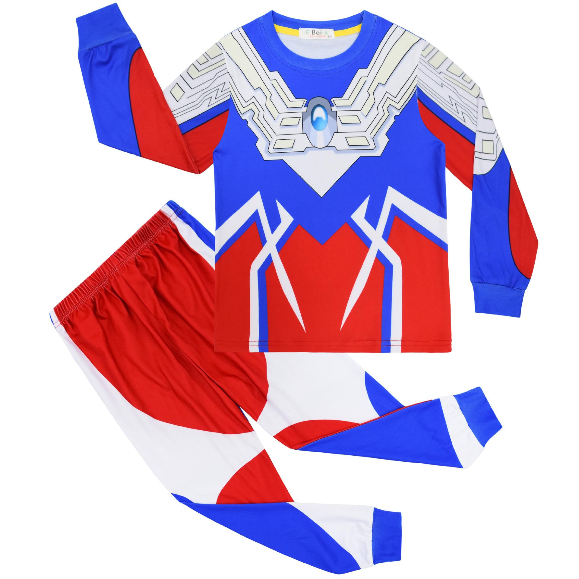 Children S Digital Printing, Children S Long-Sleeved Loungewear, Long-Sleeved Crew Neck Two-Piece Set 100