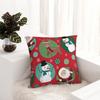 Christmas New Year Pillowcase Double-Sided Printing Polyester Cushion Cover Gift Santa Pillow Case Cover Bed Zippered 40X40