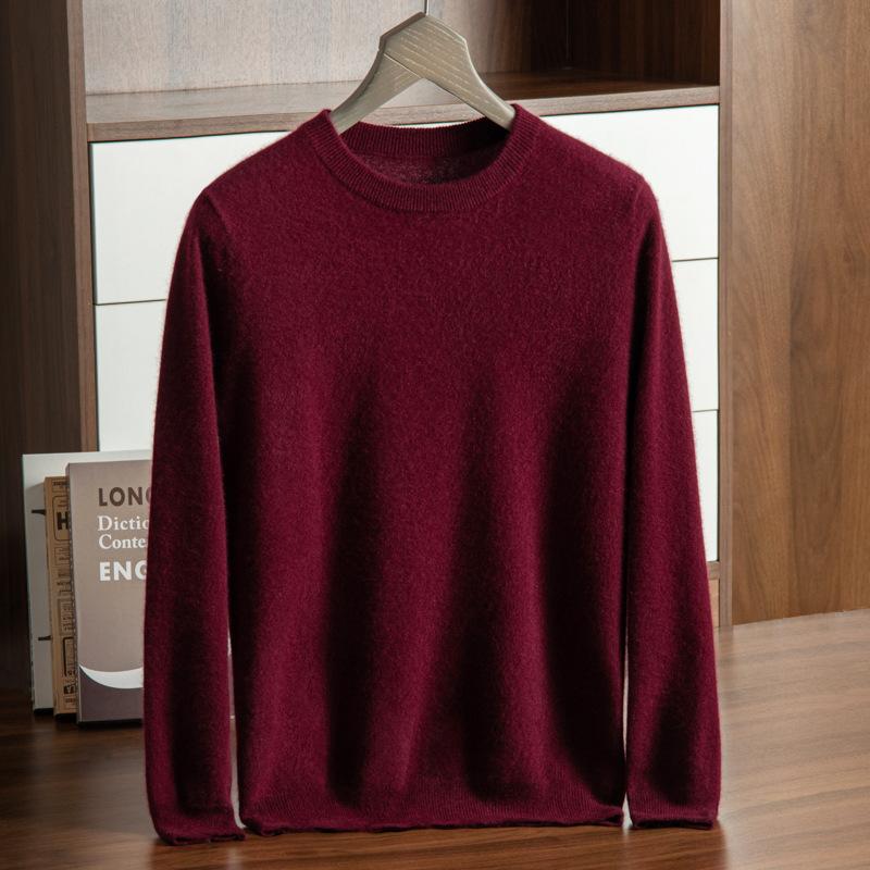 New cashmere sweater men's semi-turtleneck pure cashmere sweater men's loose bottoming cashmere knitted sweater