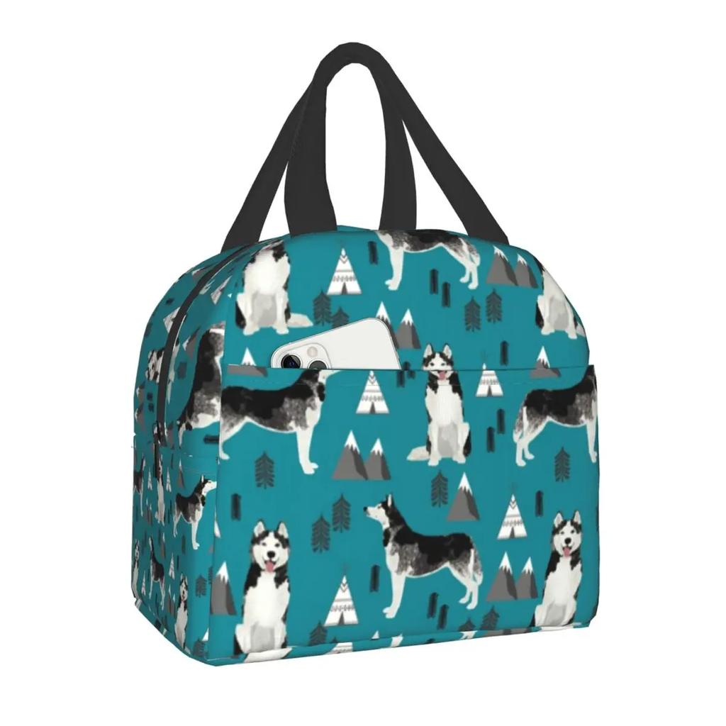 Custom Border Collie Lunch Bag Women Thermal Cooler Insulated Lunch Boxes for Kids School Children Fruit Fresh Storage Bag