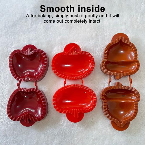 3Pcs Apples Pie Baking Mold Set Non-Stick Tart Pan Easy-Release Dessert Baking Molds for Pies Tarts Quiches Essential Kitchen Tool for Home Bakers