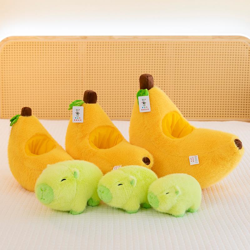 35Cm Simulation Banana Capybara Plush Doll Cloth Doll Cartoon Banana Capibara Doll Soft Cute Doll Capibara Anime Fluffty Toy