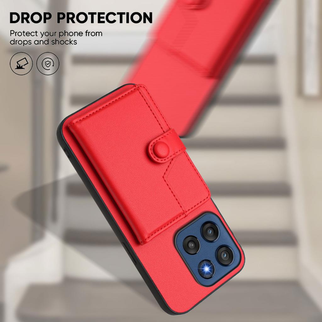 For Motorola Edge 60 Stylus 5G Case RFID Blocking Card Holder Kickstand TPU + PU Leather Phone Back Cover