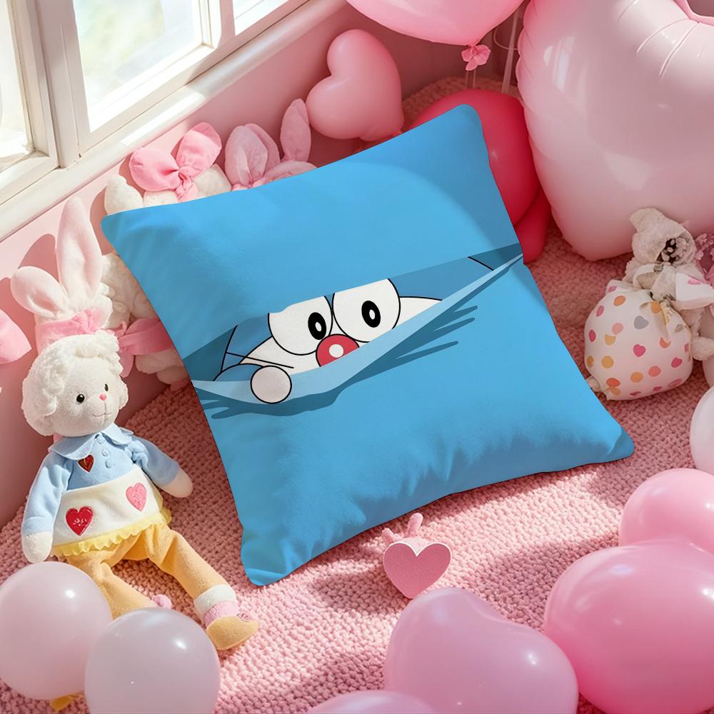 Cute Anime D-DoraemonS Cushion Cover Pattern Printed Pillowcase for Living Room Sofa Cushion Cover & Bedroom Decor