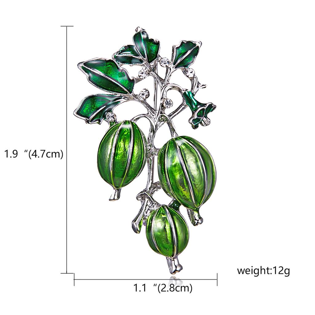 Rinhoo Exquisite Purple Green Rhinestone Grape Brooch For Women Elegant Fruit Leaf Lapel Pins Plant Banquet Badge Casual Jewelry