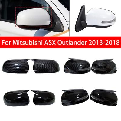 Für Mitsubishi ASX Outlander 2013-2018 Autoaufkleber Rückspiegel Seitenspiegelabdeckung Flügelkappe Außen Tür Rückansicht Gehäuse Verkleidung Carbon