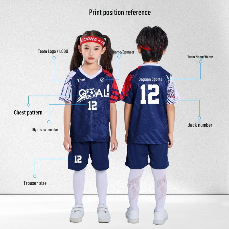 Kids' Quick-Dry Soccer Kit: Boys & Girls Youth Team Training Jersey