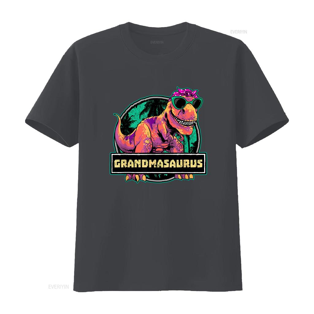 Grandmasaurus T Rex Grandma Saurus Dinosaur Family Matching Shirt Black Medium Vintage Washed Casual Slightly Soft Unisex