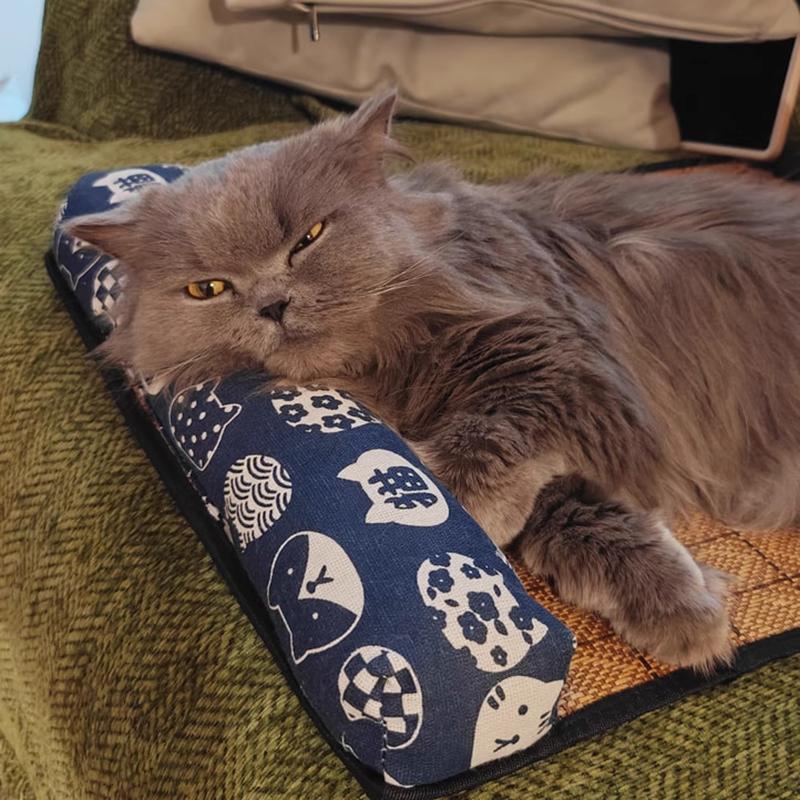 Tapete Refrescante Natural para Gato Verão Tapete Auto-Refrigerante para Animais de Estimação Tapete Cama para Gatos para Cães Interno Tapete de Vime Tecido Cama para Gato Dormindo