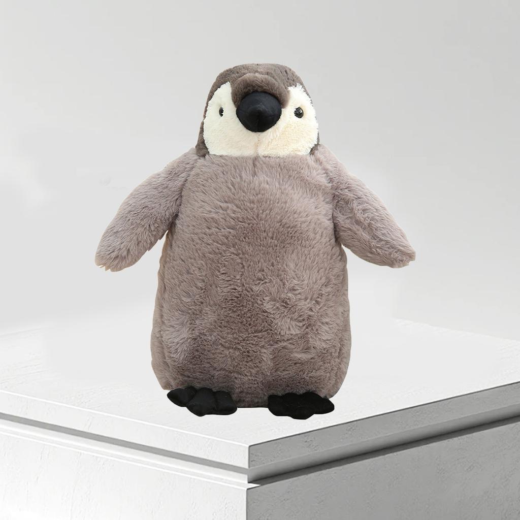 23cm Cute Furry Simulation Gray Penguin Plush Toy Doll