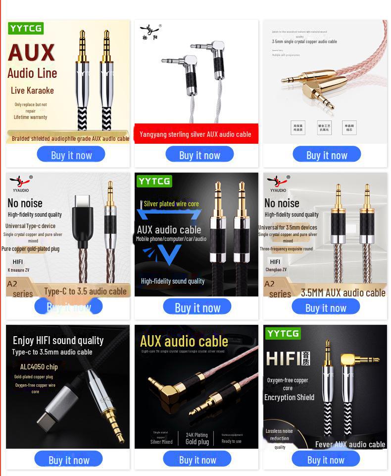 Yangyang Audiophile 3.5mm To Dual RCA Audio Amplifier Cable