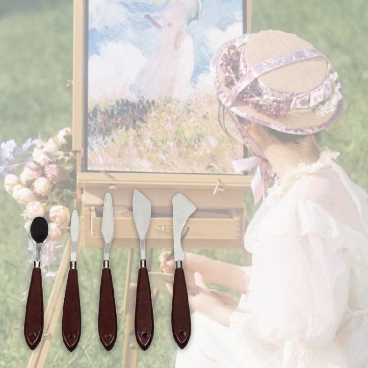 5 Pcs Painting Mixing Scraper Painting Spatula Set Palette Scraper Set Painting Tool for Canvas Painting