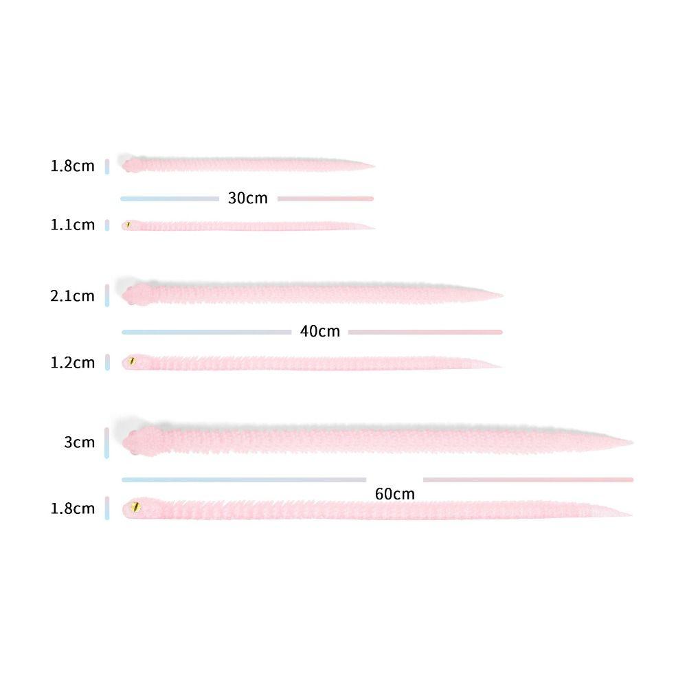 30/45/60cm 3D Printed Snake Toy Multicolor Simulation Snake Model Christmas