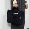 FARG & FORM Stylish Canvas Tote Bag by moz, Black, Medium