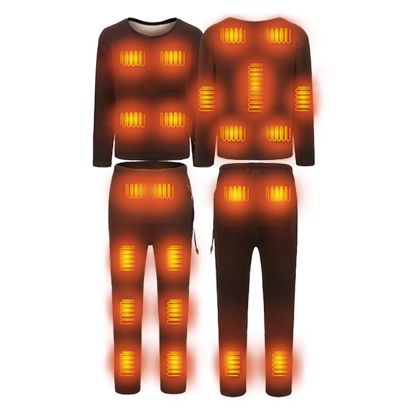 Bluetooth-Controlled Heated Thermal Underwear Set for Men and Women - USB Electric Heating with Velvet-Lined Warm Pants
