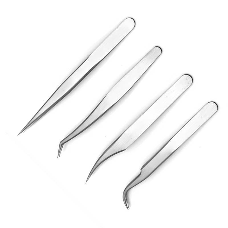Dolphin Gold Precision Eyelash Tweezers with Feather Clip for Technicians